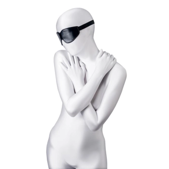 Maska BDSM Anonymo ze skóry PU czarna 26.5 cm
