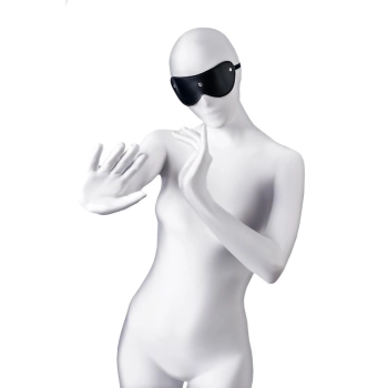 Maska BDSM Anonymo skóra PU czarna 24 cm