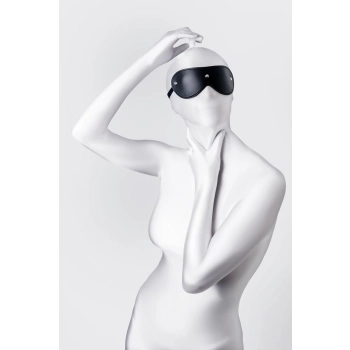 Maska BDSM Anonymo skóra PU czarna 24 cm