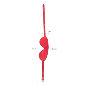 Maska BDSM Anonymo ze skóry PU czerwona 65 cm