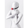 Knebel BDSM Anonymo regulowany czerwono czarny 64 cm