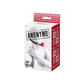 Knebel BDSM Anonymo regulowany czerwono czarny 64 cm