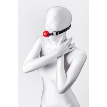 Knebel BDSM Anonymo regulowany czerwono czarny 64 cm