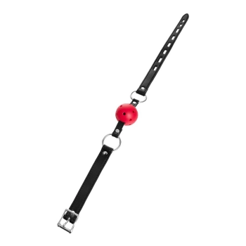 Knebel BDSM Anonymo regulowany czerwono czarny 64 cm
