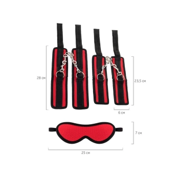 Zestaw bondage Anonymo Toyfa poliester czerwony