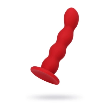 Dildo analne małe faliste czerwone Favorite ToDo z przyssawką