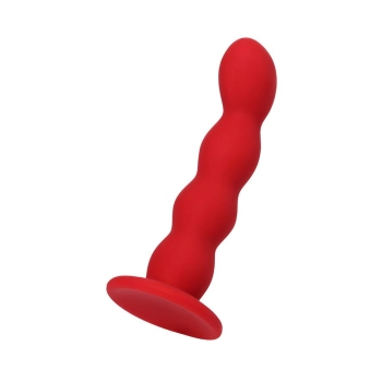 Dildo analne małe faliste czerwone Favorite ToDo z przyssawką