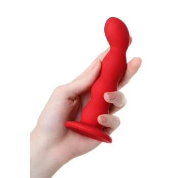 Dildo analne małe faliste czerwone Favorite ToDo z przyssawką