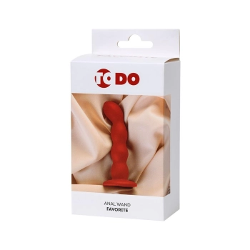 Dildo analne małe faliste czerwone Favorite ToDo z przyssawką
