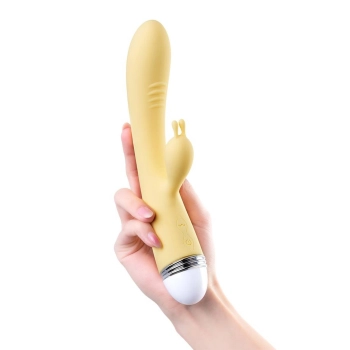 Wibrator króliczek Flovetta Aster silikonowy żółty USB 22 cm