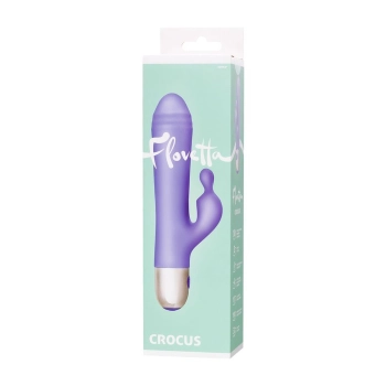 Wibrator króliczek Flovetta Crocus silikonowy fioletowy 17.5 cm USB