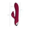 Vibrator with clitoral stimulator LEROINA by TOYFA Sangra, silicone, burgundy, 20.5 cm