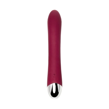 Vibrator with clitoral stimulator LEROINA by TOYFA Sangra, silicone, burgundy, 20.5 cm