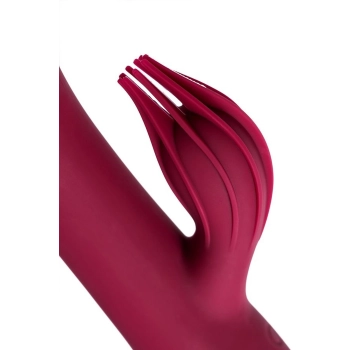 Vibrator with clitoral stimulator LEROINA by TOYFA Sangra, silicone, burgundy, 20.5 cm