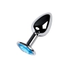 Korek analny metalowy TOYFA Metal srebrny z topazem 7 cm