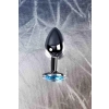 Korek analny metalowy TOYFA Metal srebrny z topazem 7 cm