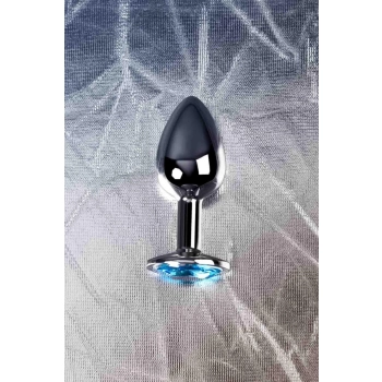 Korek analny metalowy TOYFA Metal srebrny z topazem 7 cm