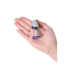 Korek analny srebrny z niebieskim kamieniem Metal by TOYFA 7 cm