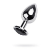 Silver anal plug TOYFA Metal with black round-shaped gem