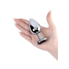 Silver anal plug TOYFA Metal with black round-shaped gem