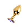 Golden anal plug TOYFA Metal,with a amethyst colored gem