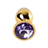 Golden anal plug TOYFA Metal,with a amethyst colored gem