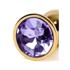 Golden anal plug TOYFA Metal,with a amethyst colored gem