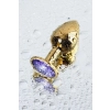 Golden anal plug TOYFA Metal,with a amethyst colored gem