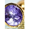 Golden anal plug TOYFA Metal,with a amethyst colored gem