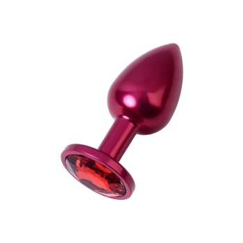 Red anal plug TOYFA Metal with a red colored gem