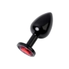 Black anal plug TOYFA Metal,with a ruby colored gem