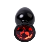 Black anal plug TOYFA Metal,with a ruby colored gem