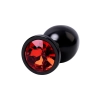 Black anal plug TOYFA Metal,with a ruby colored gem