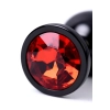 Black anal plug TOYFA Metal,with a ruby colored gem