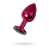 Red anal plug TOYFA Metal with black gem