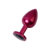 Red anal plug TOYFA Metal with black gem