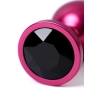 Red anal plug TOYFA Metal with black gem