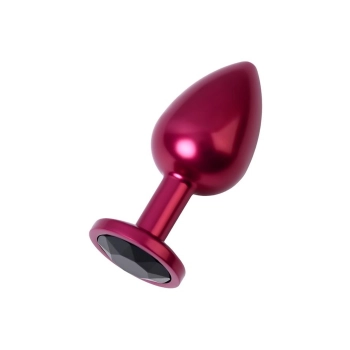 Red anal plug TOYFA Metal with black gem
