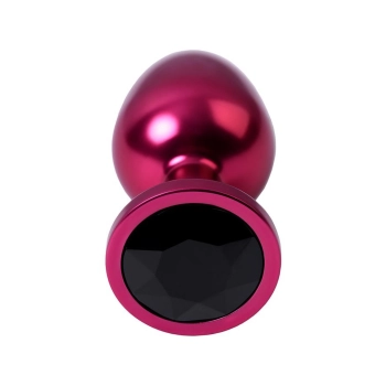Red anal plug TOYFA Metal with black gem
