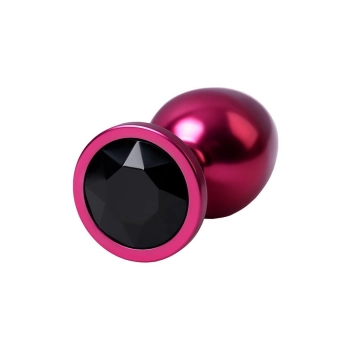 Red anal plug TOYFA Metal with black gem