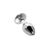 Anal plug Metal by TOYFA, metal, silver with red rose, 8 cm, O 2.7 cm, 48 g