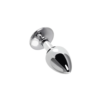 Anal plug Metal by TOYFA, metal, silver with red rose, 8 cm, O 2.7 cm, 48 g
