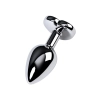 Korek analny srebrny Metal by TOYFA z fioletowym sercem 7 cm