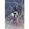 Korek analny srebrny Metal by TOYFA z fioletowym sercem 7 cm