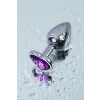 Korek analny srebrny Metal by TOYFA z fioletowym sercem 7 cm