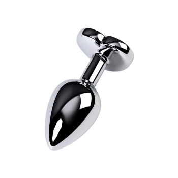 Korek analny srebrny Metal by TOYFA z fioletowym sercem 7 cm