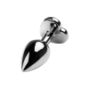 Korek analny srebrny z różowym sercem Metal by TOYFA 7 cm