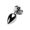 Anal plug Metal by TOYFA, metal, silver, with red crystal, 8 cm, O 3.4 cm