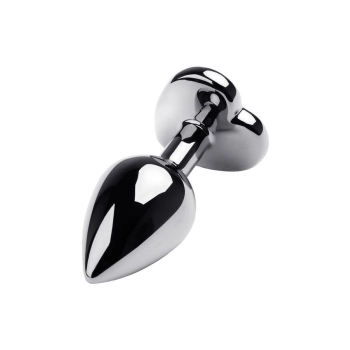 Anal plug Metal by TOYFA, metal, silver, with red crystal, 8 cm, O 3.4 cm