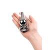 Silver anal plug TOYFA Metal with white round-shaped gem, length 9 cm, diameter 1,5-4 cm, weight 205 gr